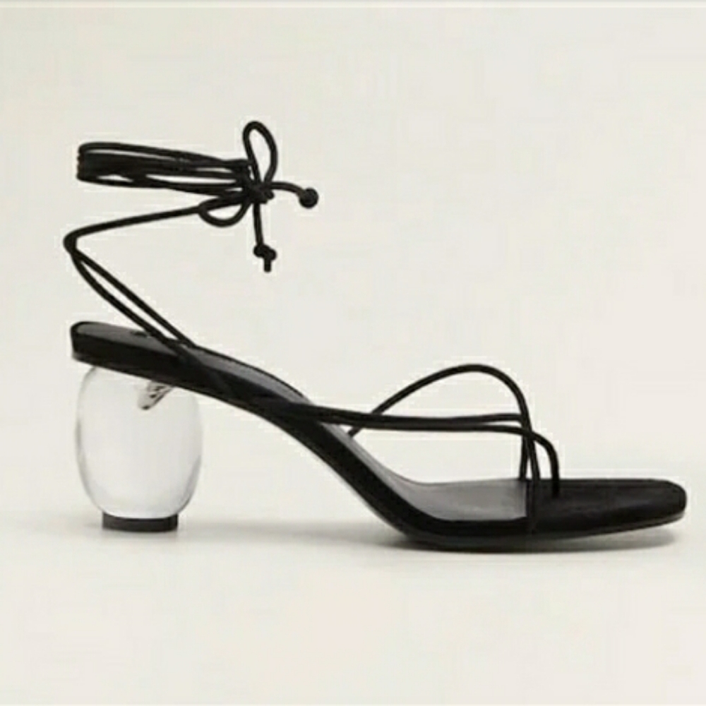 Mango Strappy Clear Heel
